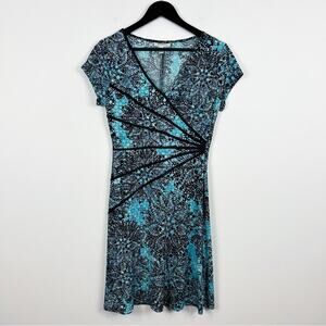 Vintage Y2K Dressbarn Aqua Blue Dress Size 6 Petite